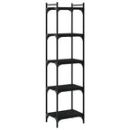 Libreria a 5 Ripiani Nera 40x30x154 cm in Legno Multistrato