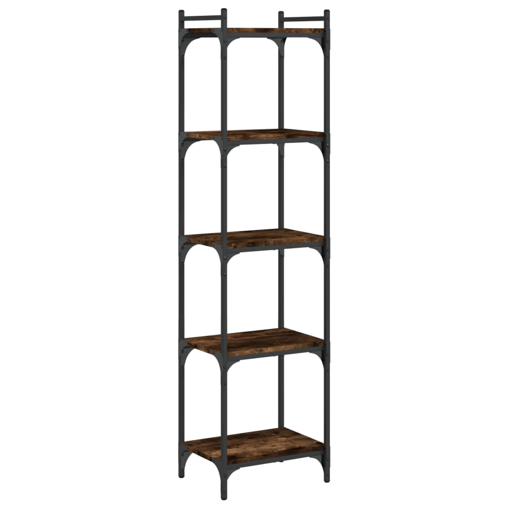 Libreria a 5 Ripiani Rovere Fumo 40x30x154 cm Legno Multistrato