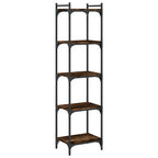 Libreria a 5 Ripiani Rovere Fumo 40x30x154 cm Legno Multistrato