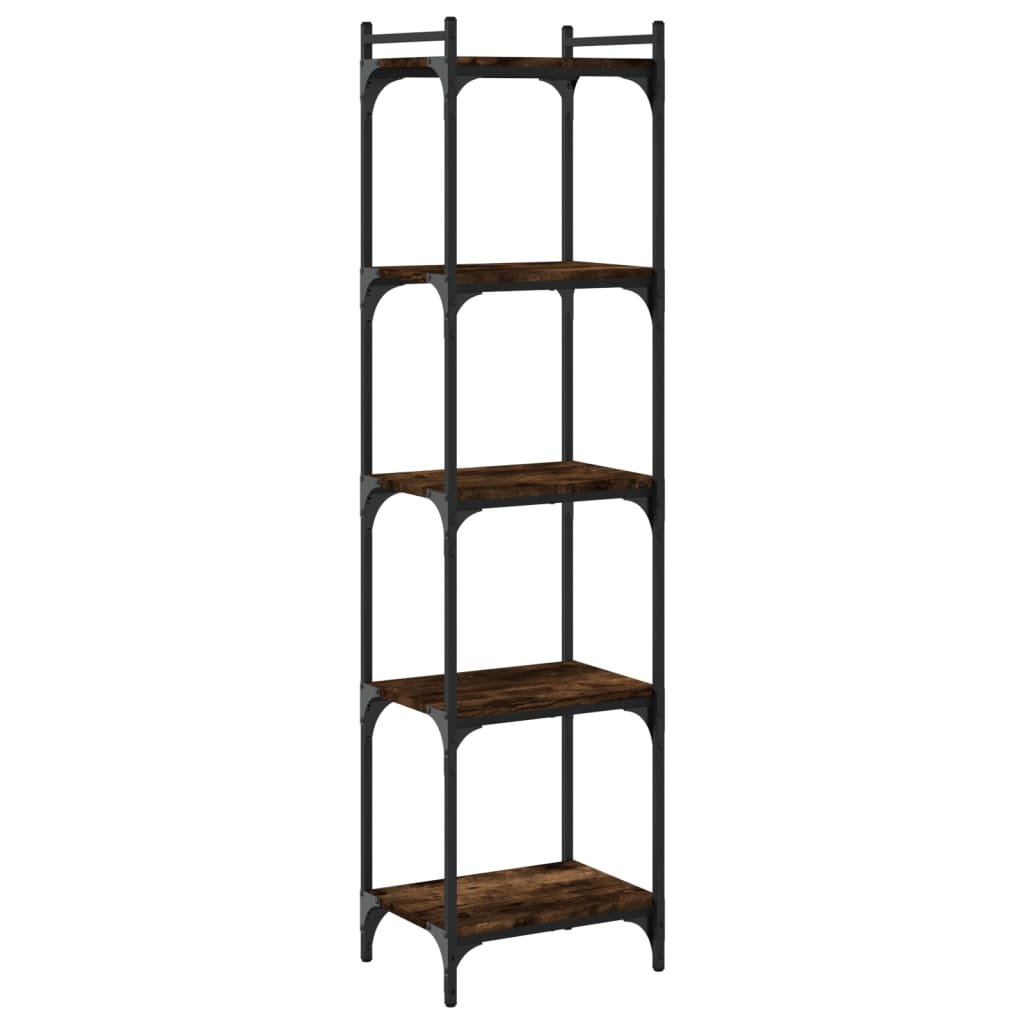 Libreria a 5 Ripiani Rovere Fumo 40x30x154 cm Legno Multistrato