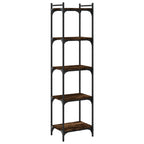 Libreria a 5 Ripiani Rovere Fumo 40x30x154 cm Legno Multistrato