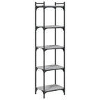 Libreria 5 Ripiani Grigio Sonoma 40x30x154cm Legno Multistrato