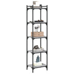 Libreria 5 Ripiani Grigio Sonoma 40x30x154cm Legno Multistrato