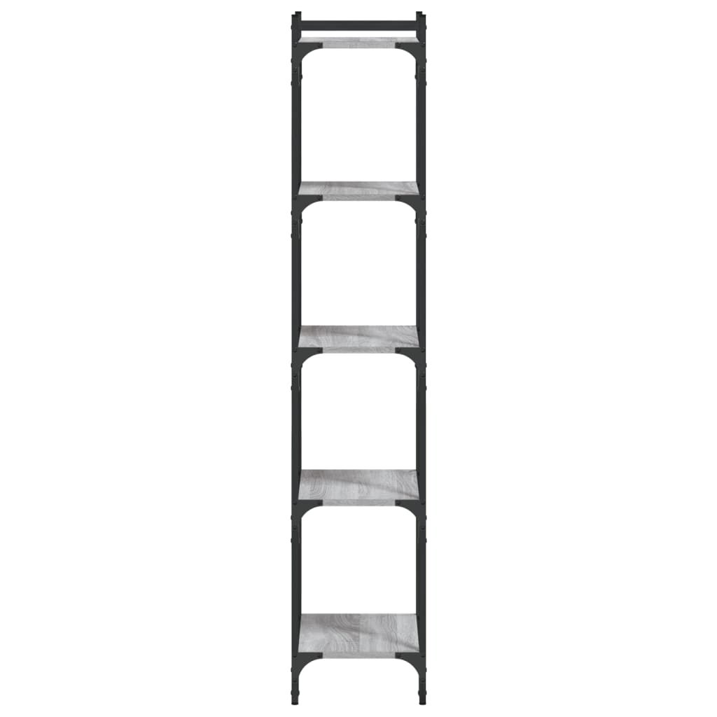 Libreria 5 Ripiani Grigio Sonoma 40x30x154cm Legno Multistrato