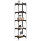 Libreria 5 Ripiani Rovere Marrone 40x30x154cm Legno Multistrato