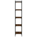 Libreria 5 Ripiani Rovere Marrone 40x30x154cm Legno Multistrato