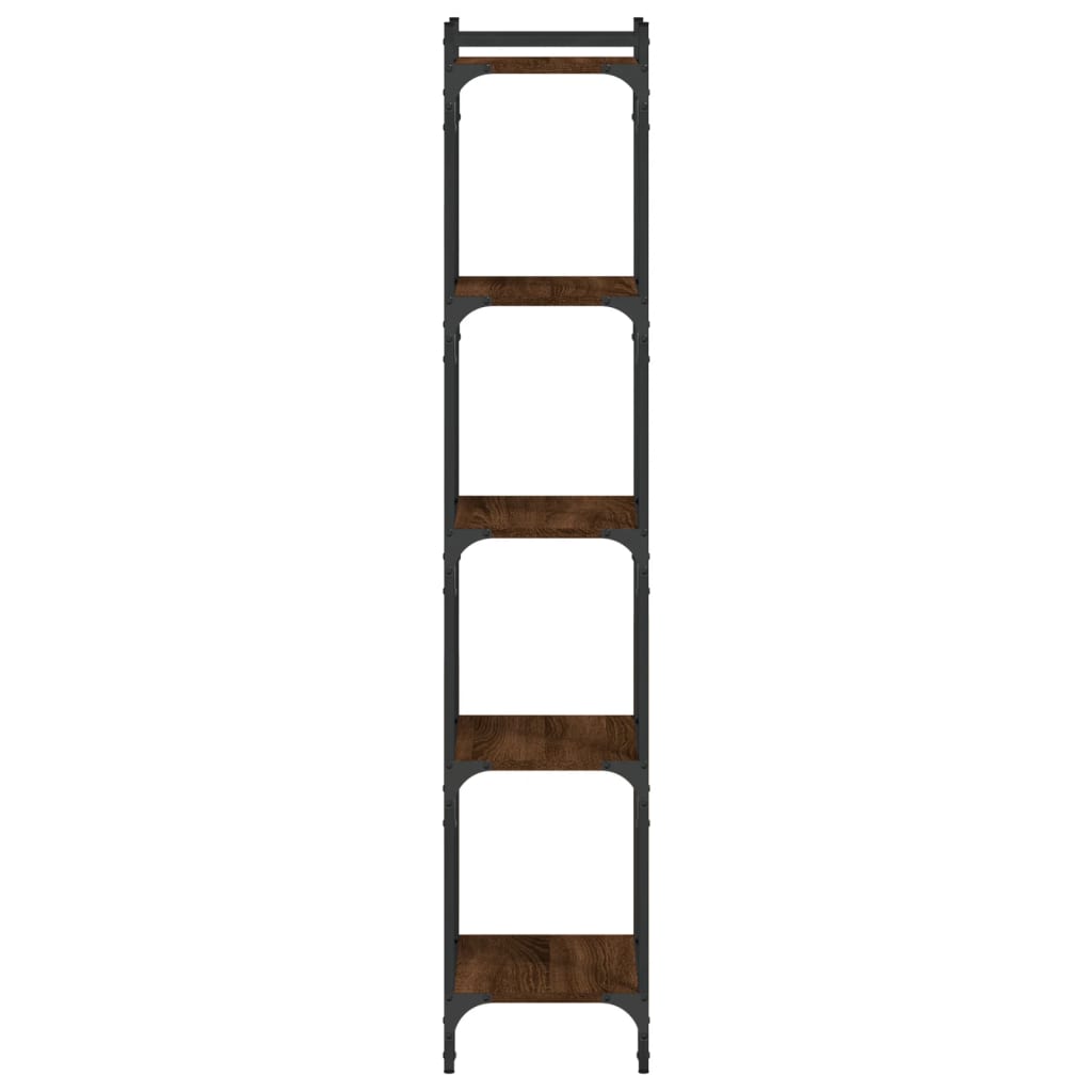 Libreria 5 Ripiani Rovere Marrone 40x30x154cm Legno Multistrato