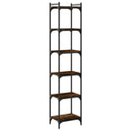 Libreria a 6 Ripiani Rovere Fumo 40x30x188 cm Legno Multistrato