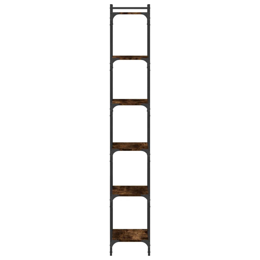 Libreria a 6 Ripiani Rovere Fumo 40x30x188 cm Legno Multistrato