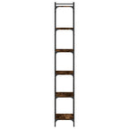 Libreria a 6 Ripiani Rovere Fumo 40x30x188 cm Legno Multistrato