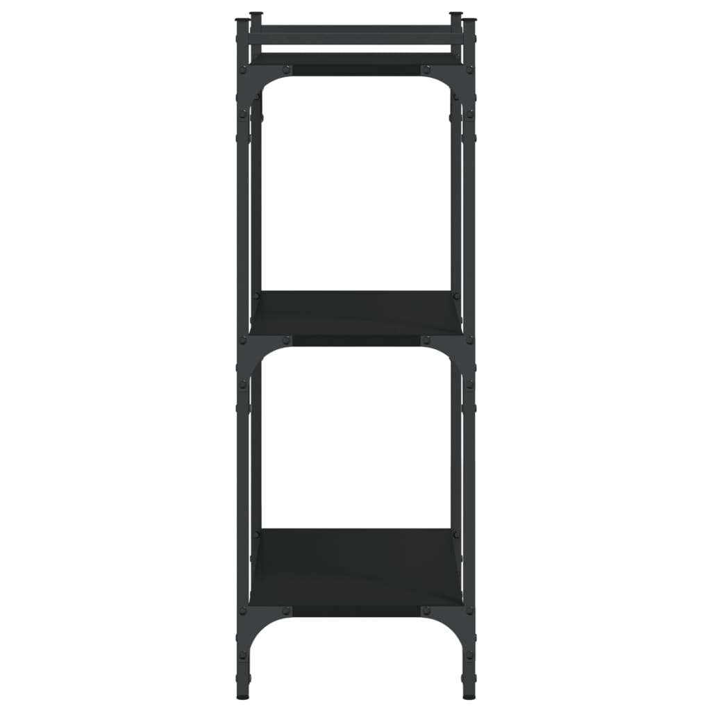 Libreria a 3 Ripiani Nera 60x30x86 cm in Legno Multistrato