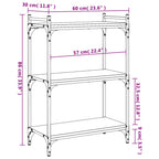Libreria a 3 Ripiani Nera 60x30x86 cm in Legno Multistrato