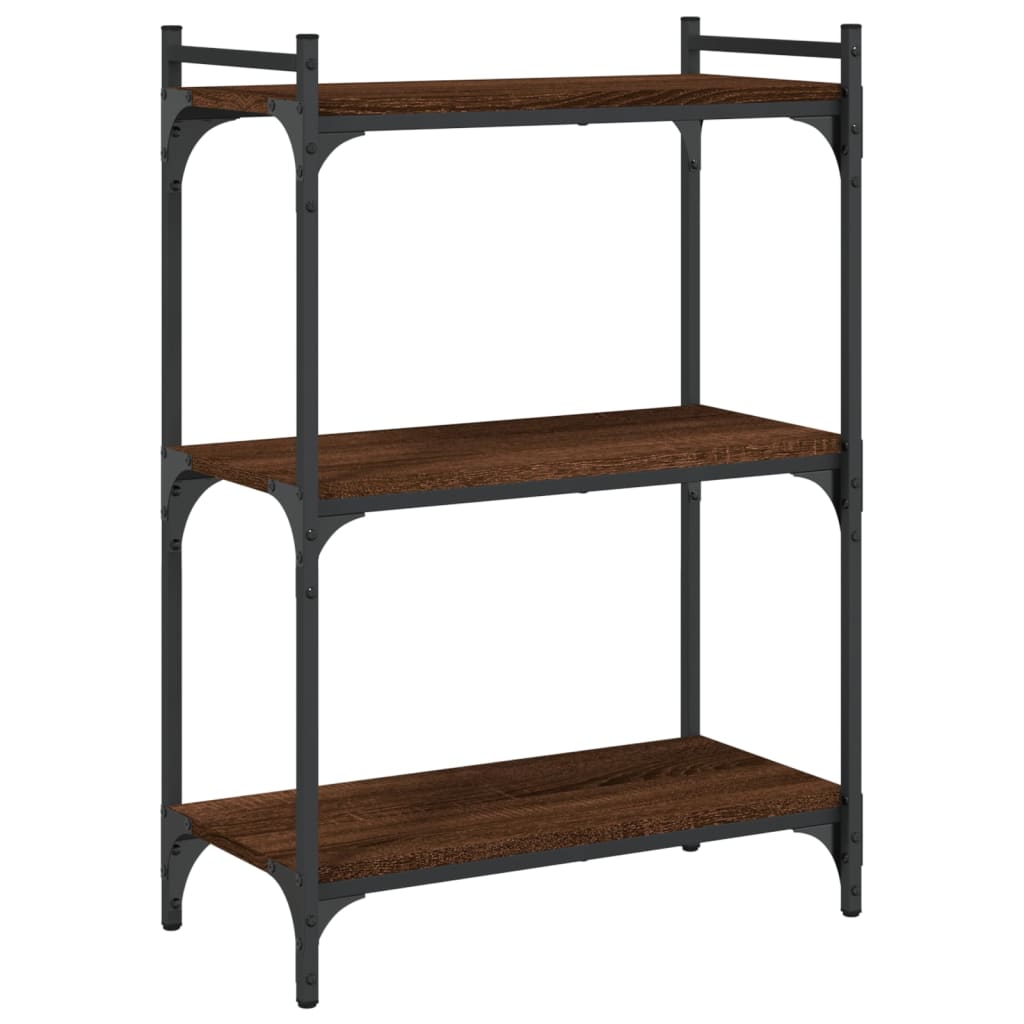Libreria 3 Ripiani Rovere Marrone 60x30x86 cm Legno Multistrato
