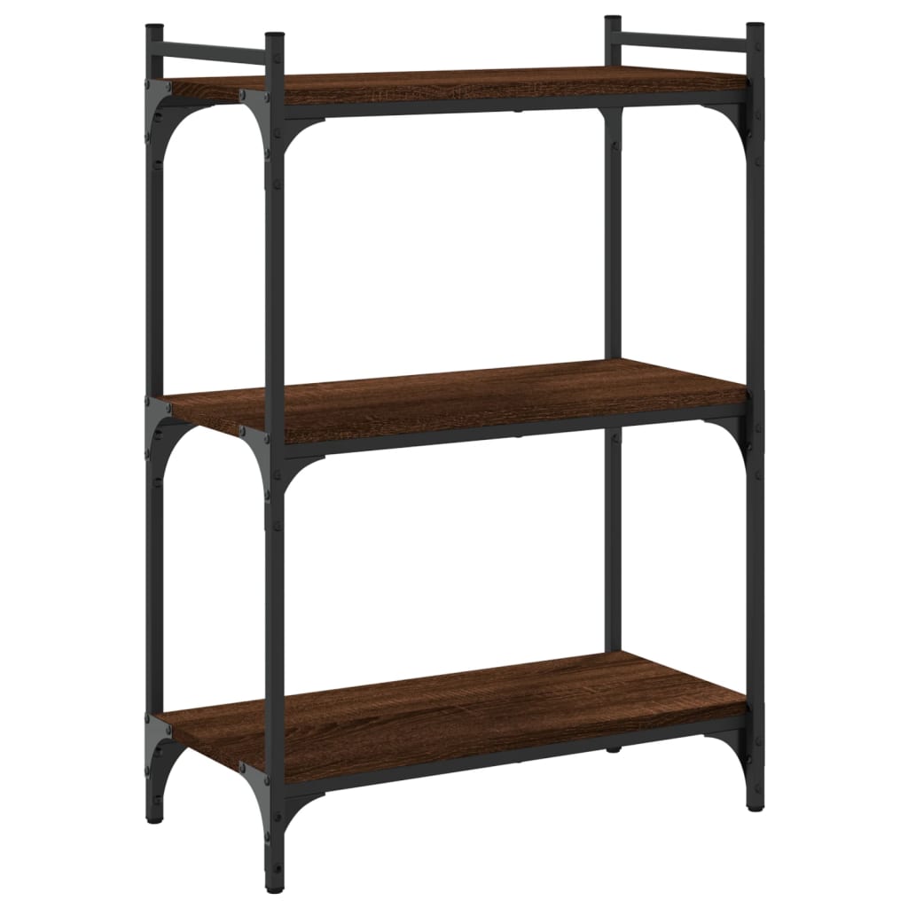 Libreria 3 Ripiani Rovere Marrone 60x30x86 cm Legno Multistrato