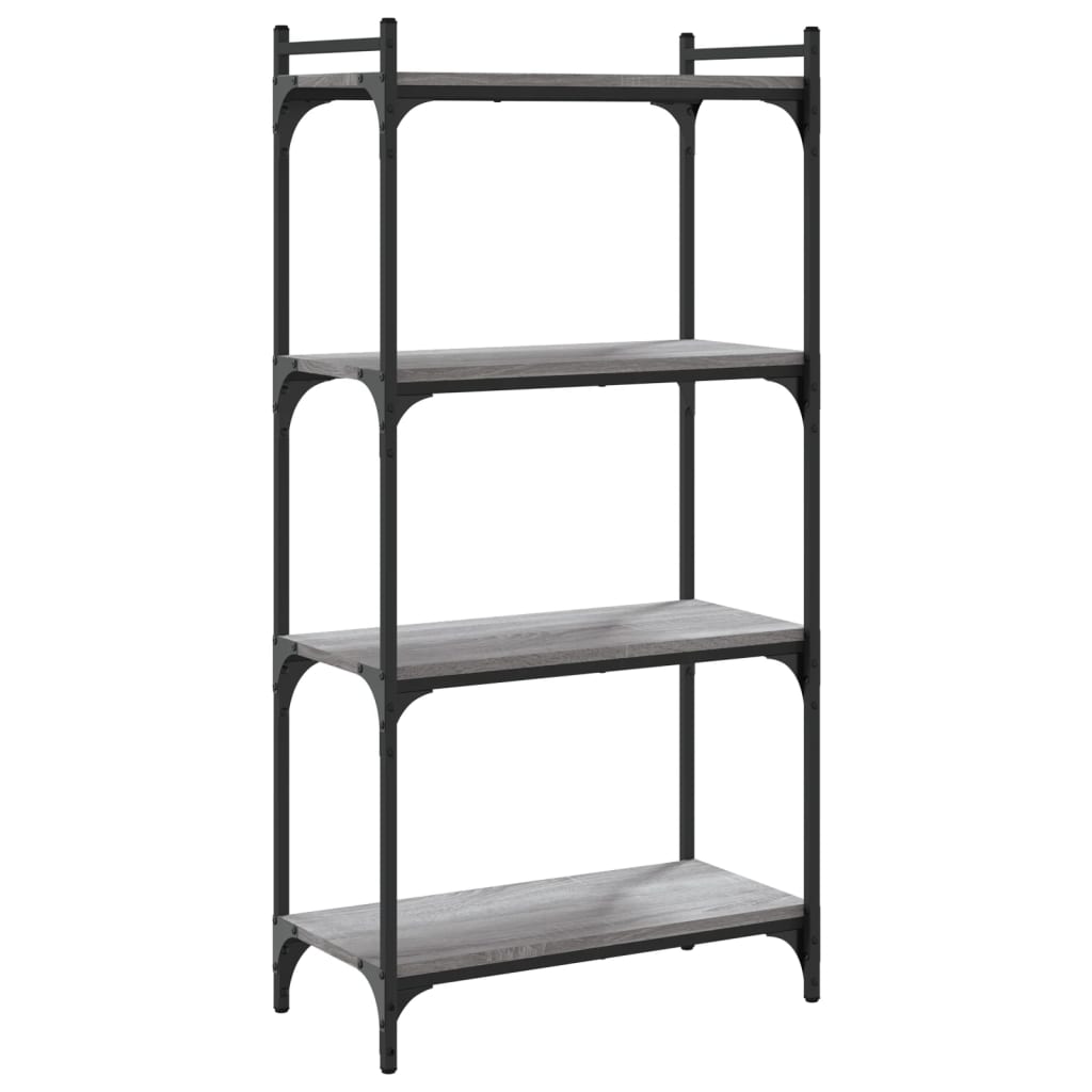 Libreria 4 Ripiani Grigio Sonoma 60x30x120cm Legno Multistrato