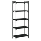 Libreria a 5 Ripiani Nera 60x30x154 cm in Legno Multistrato