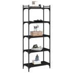 Libreria a 5 Ripiani Nera 60x30x154 cm in Legno Multistrato