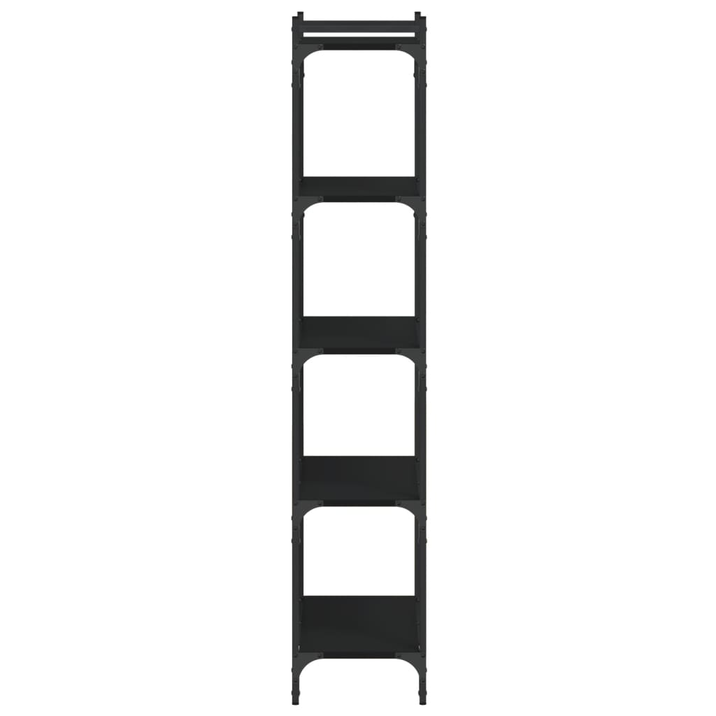 Libreria a 5 Ripiani Nera 60x30x154 cm in Legno Multistrato