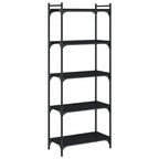 Libreria a 5 Ripiani Nera 60x30x154 cm in Legno Multistrato