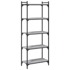 Libreria 5 Ripiani Grigio Sonoma 60x30x154cm Legno Multistrato