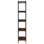 Libreria 5 Ripiani Rovere Marrone 60x30x154cm Legno Multistrato