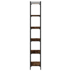 Libreria a 6 Ripiani Rovere Fumo 60x30x188 cm Legno Multistrato