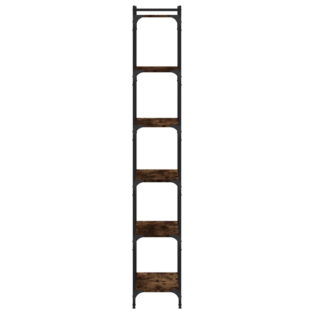 Libreria a 6 Ripiani Rovere Fumo 60x30x188 cm Legno Multistrato