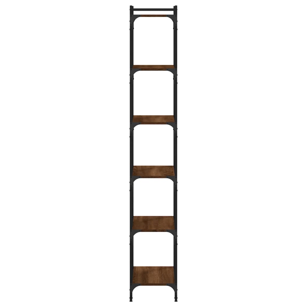 Libreria 6 Ripiani Rovere Marrone 60x30x188cm Legno Multistrato