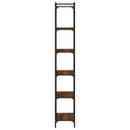 Libreria 6 Ripiani Rovere Marrone 60x30x188cm Legno Multistrato