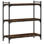 Libreria a 3 Ripiani Rovere Fumo 80x30x86 cm Legno Multistrato