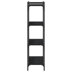 Libreria a 4 Ripiani Nera 80x30x120 cm in Legno Multistrato