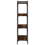 Libreria a 4 Ripiani Rovere Fumo 80x30x120 cm Legno Multistrato