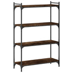 Libreria a 4 Ripiani Rovere Fumo 80x30x120 cm Legno Multistrato
