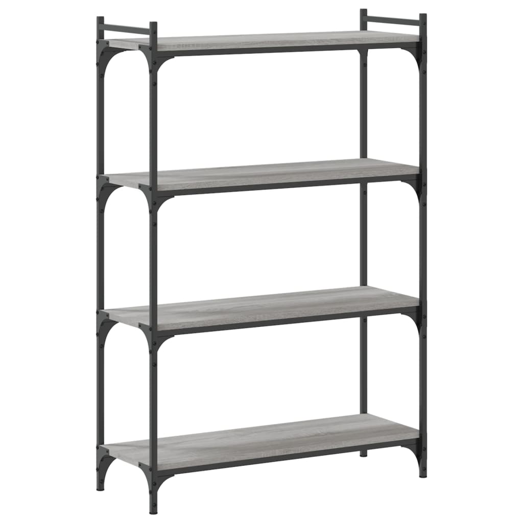 Libreria 4 Ripiani Grigio Sonoma 80x30x120cm Legno Multistrato