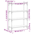 Libreria 4 Ripiani Grigio Sonoma 80x30x120cm Legno Multistrato