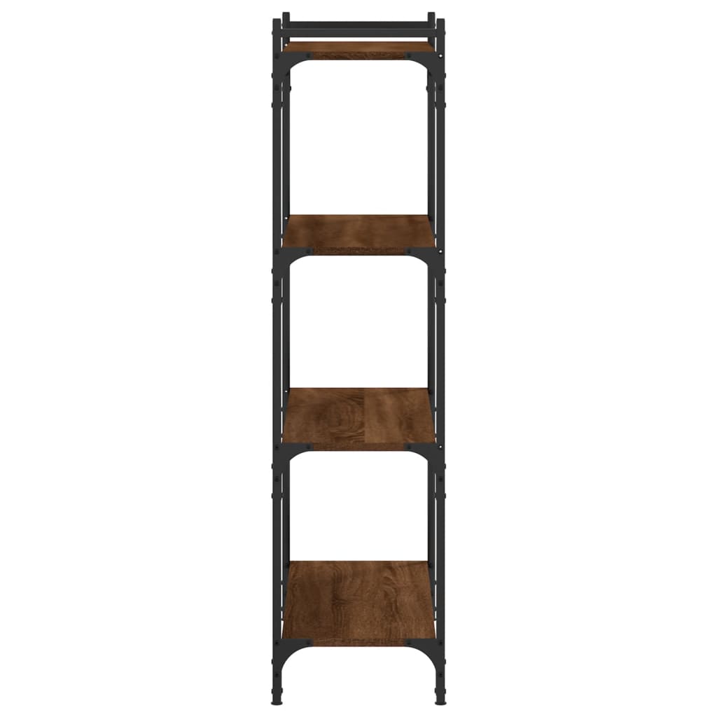 Libreria 4 Ripiani Rovere Marrone 80x30x120cm Legno Multistrato