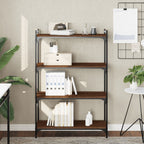 Libreria 4 Ripiani Rovere Marrone 80x30x120cm Legno Multistrato
