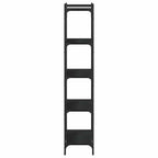 Libreria a 5 Ripiani Nera 80x30x154 cm in Legno Multistrato