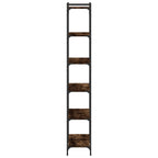Libreria a 6 Ripiani Rovere Fumo 80x30x188 cm Legno Multistrato