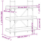 Libreria 3 Ripiani Rovere Sonoma 100x33x108,5 Legno Multistrato
