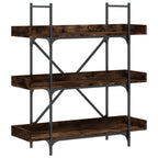 Libreria 3 Ripiani Rovere Fumo 100x33x108,5cm Legno Multistrato