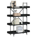 Libreria a 4 Ripiani Nera 100x33x145,5 cm in Legno Multistrato