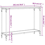Tavolino Consolle Nero 101x30,5x75 cm in Legno Multistrato