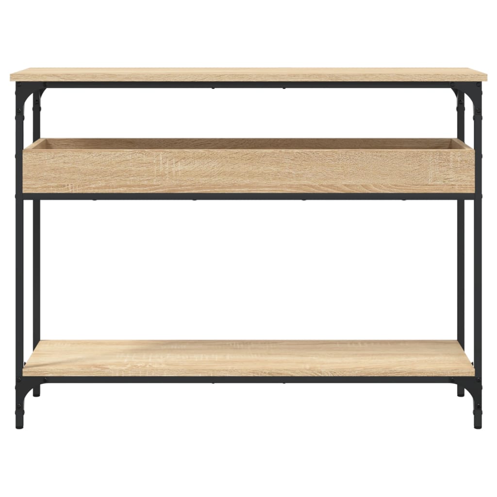 Tavolo Consolle con Ripiano Rovere Sonoma 100x29x75cm Legno Aggregato