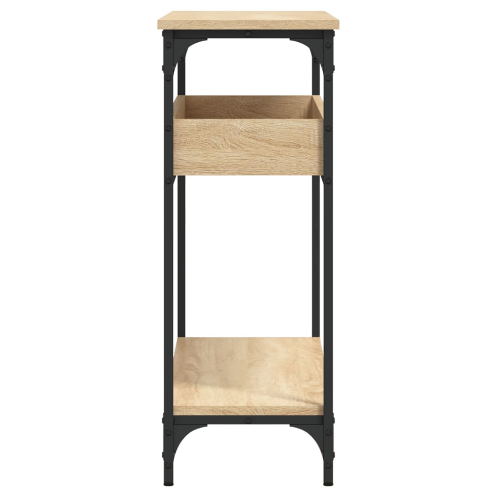 Tavolo Consolle con Ripiano Rovere Sonoma 100x29x75cm Legno Aggregato