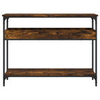 Tavolo Consolle Ripiano Rovere Fumo 100x29x75 Legno Multistrato