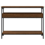 Tavolo Consolle Ripiano Rovere Marrone 100x29x75cm Multistrato