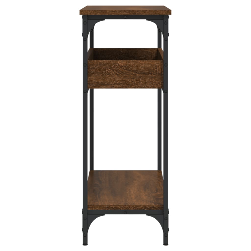 Tavolo Consolle Ripiano Rovere Marrone 100x29x75cm Multistrato