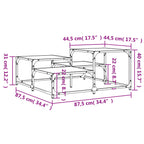 Tavolino Salotto Rovere Marrone 87,5x87,5x40 Legno Multistrato