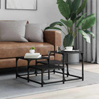 Tavolino da Salotto Nero 68x68x40 cm in Legno Multistrato